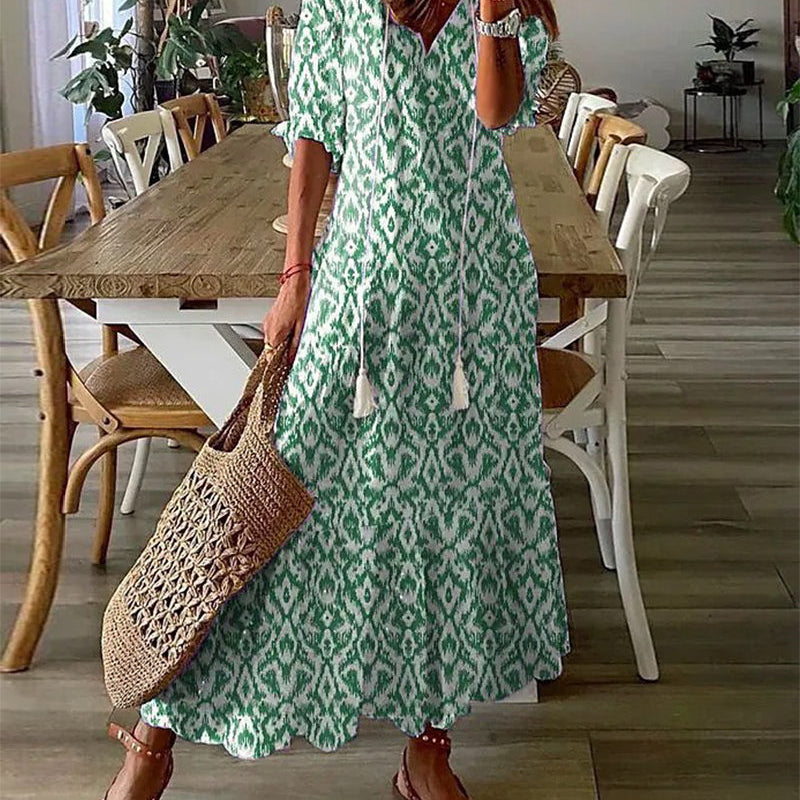 Beatrice - Boho-Kleid - Grün - - Cow Clothing