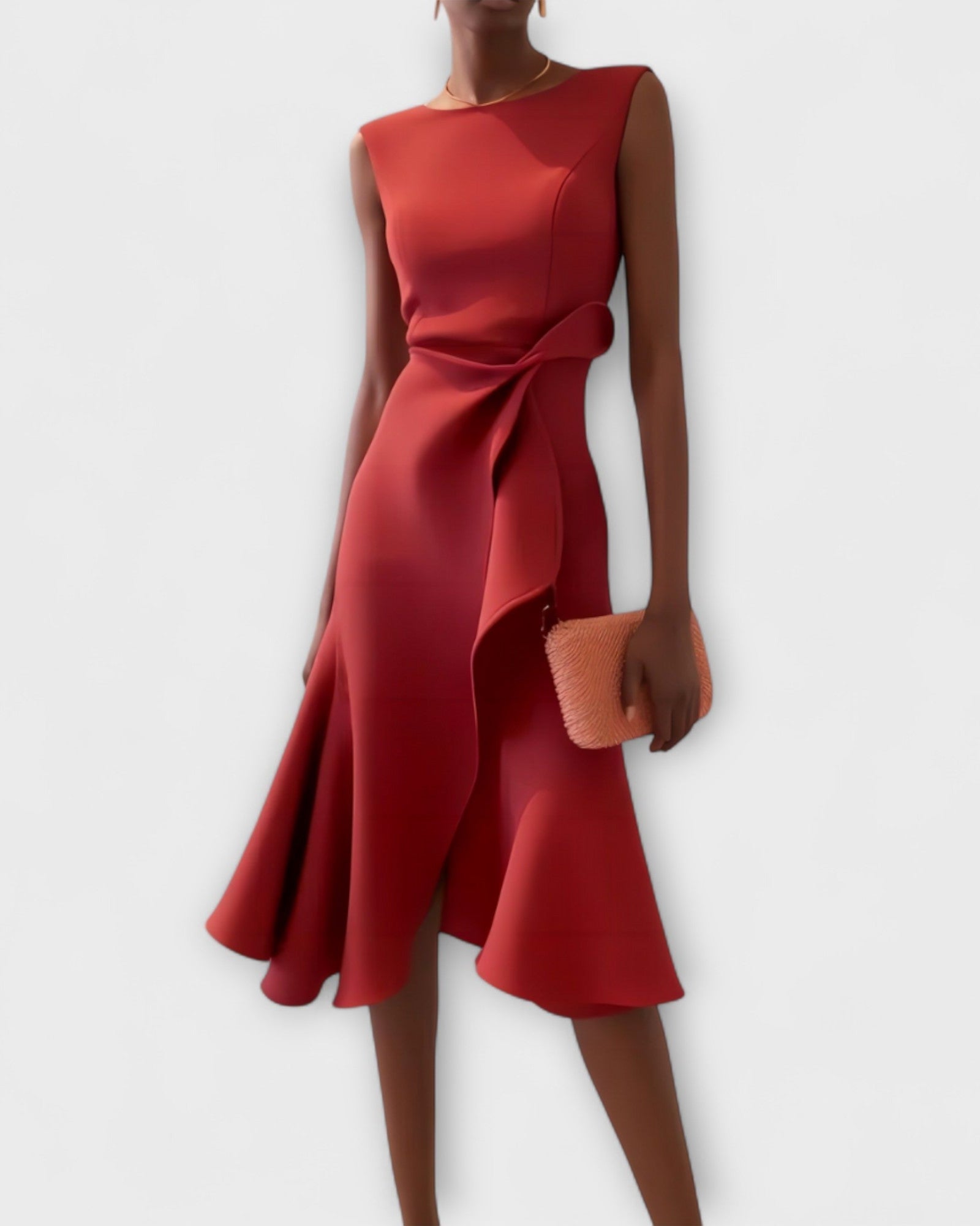 Darlene | Elegantes Midikleid - Rot - - Cow Clothing