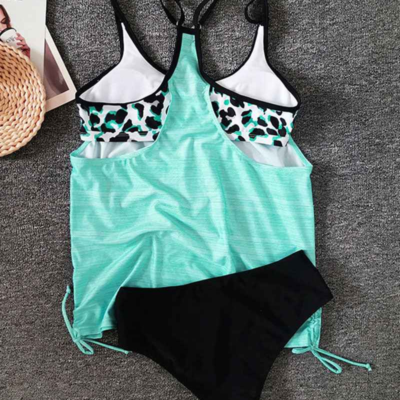 Augustus - Einfarbiger Tankini mit Leopardenmuster