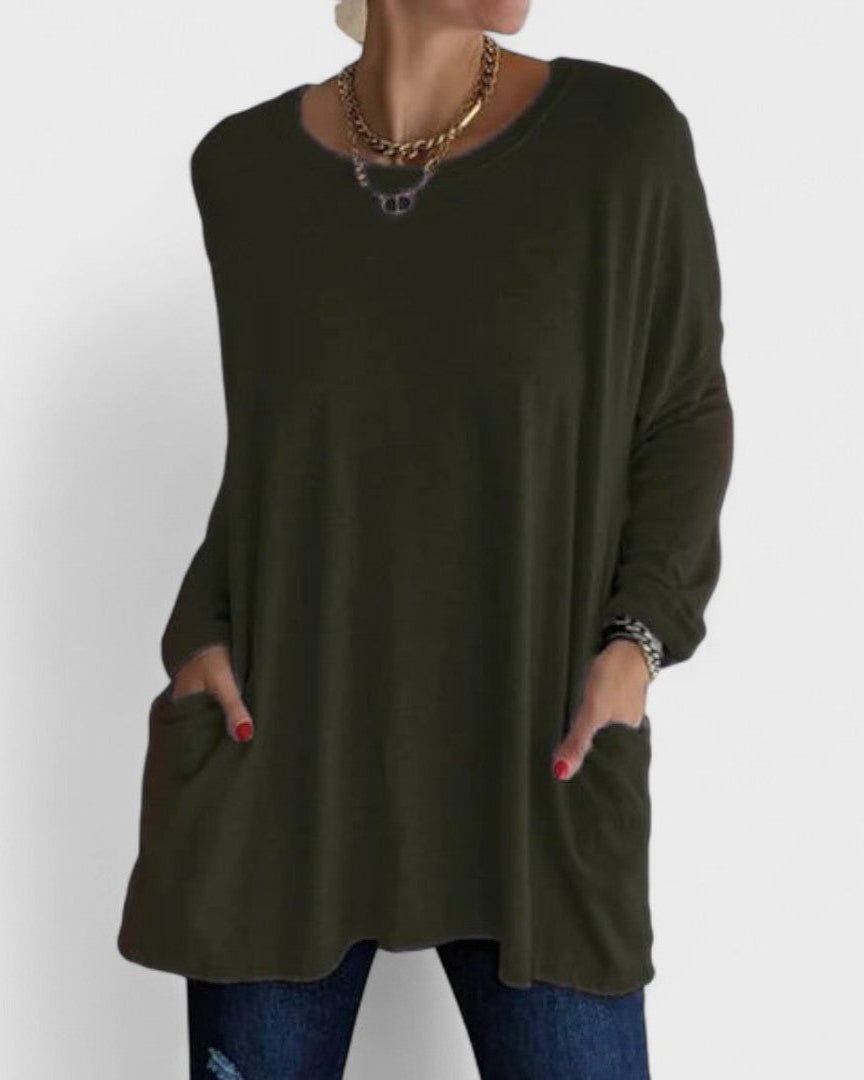 Bluse mit entspannter Passform Damen - Armeegrün - Damen > Blusen - Concept Fashionlab