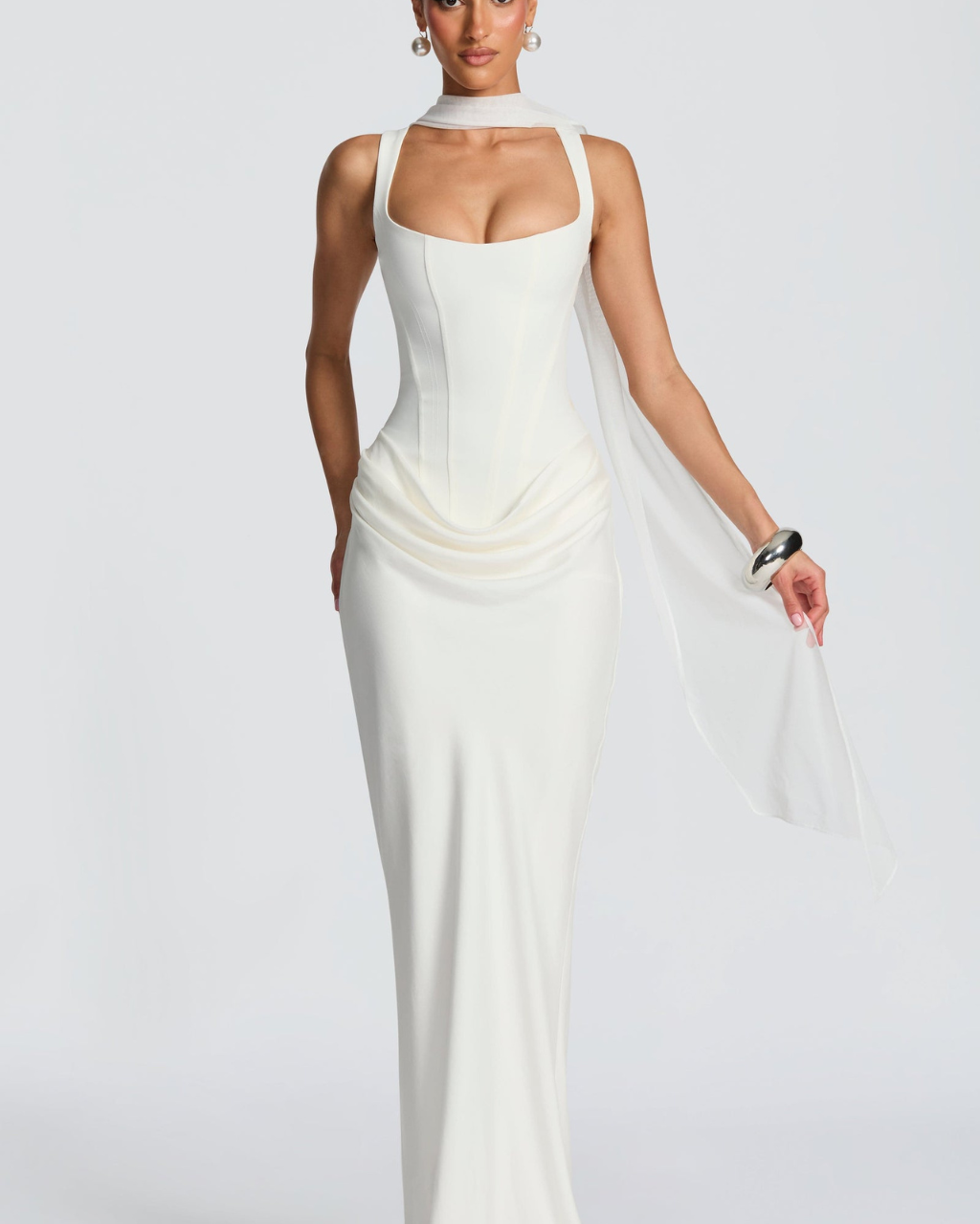 Hourglass Maxi Kleid — Skulpturierte Silhouette, Müheloser Stil - - Maxi Dress - Concept Fashionlab