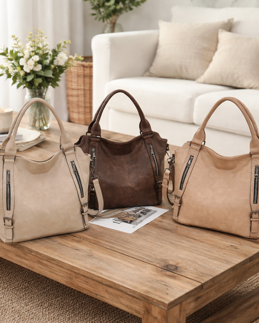 Deine Alltags-Tasche – auf die du dich immer verlassen kannst. Damen - Schwarz mit Braun - Damen > Taschen - Concept Fashionlab
