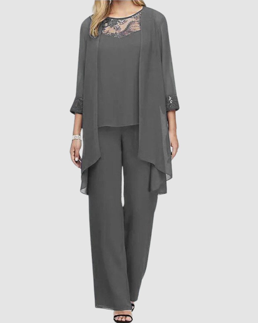 Elegantes 3-teiliges Ensemble - Grau - Three-Piece Set - Concept Fashionlab Boutique