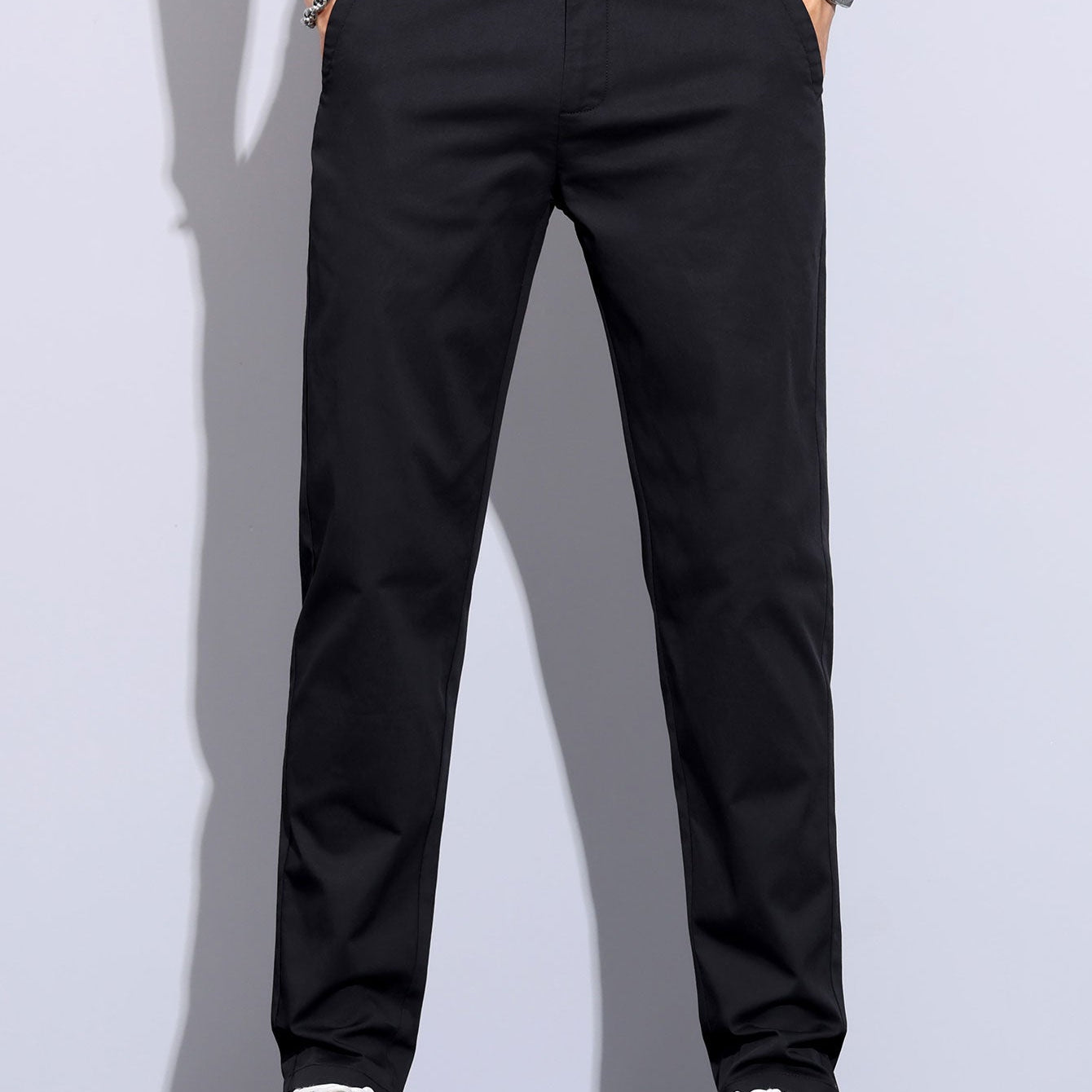 Bequeme Passform, elastischer Taillenbund, Hose mit geradem Bein