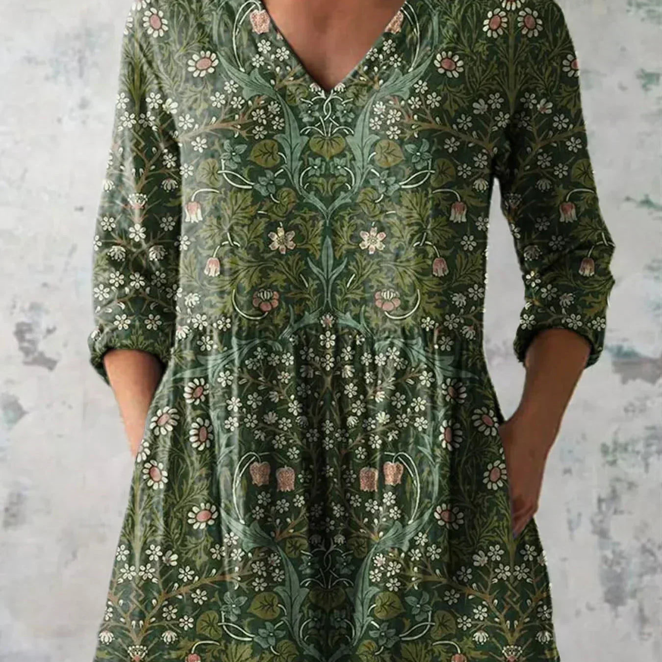 Sophia | Vintage Blumen V-Ausschnitt Oberteil