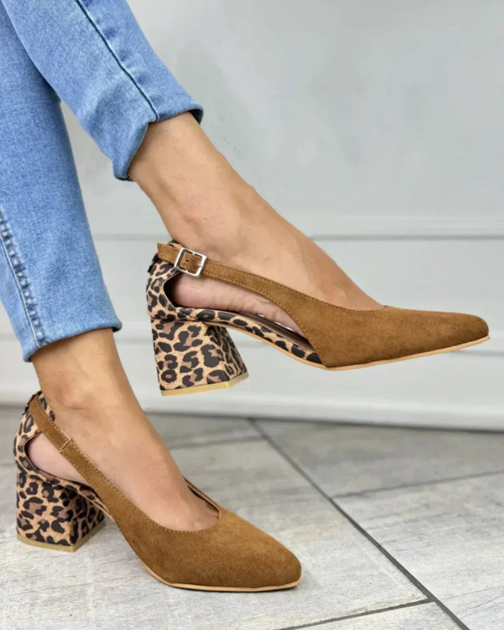 Camila Women's Leopard Print Stiletto Slingback Heels - Light Brown - Heels - emmaolivia-boutique