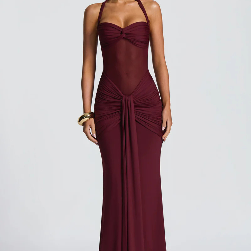 Sirene Stundenglas-Abendkleid - Weinrot - Gown - Concept Fashionlab Boutique