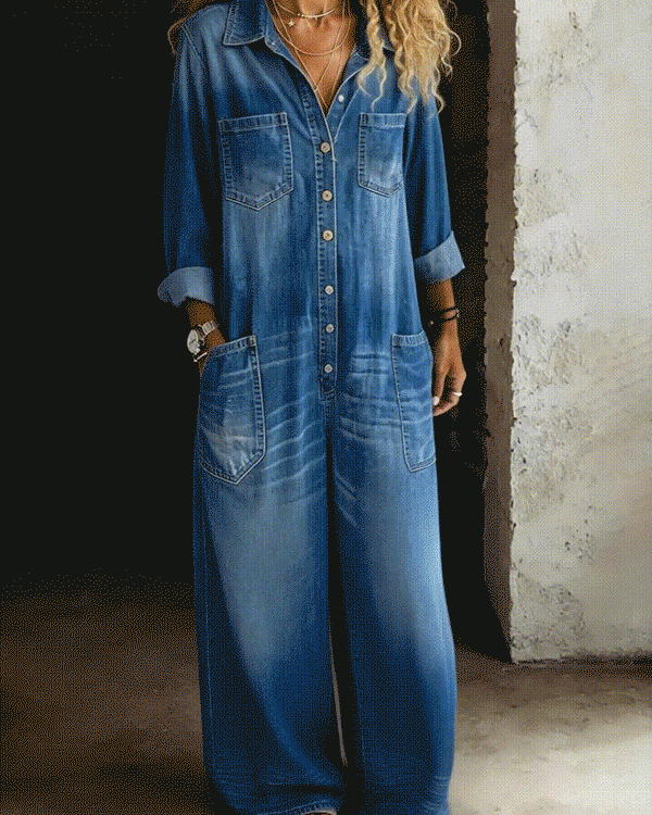 Lena | Lässiger Komfort Jumpsuit - - - Denim Collection