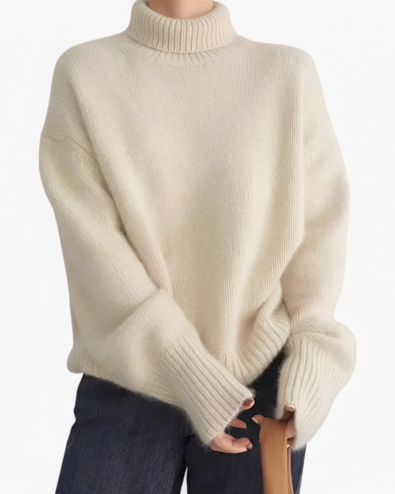 Kaschmir-Pullover: weich, elegant und zeitlos Damen - Beige - Sweater - Concept Fashionlab