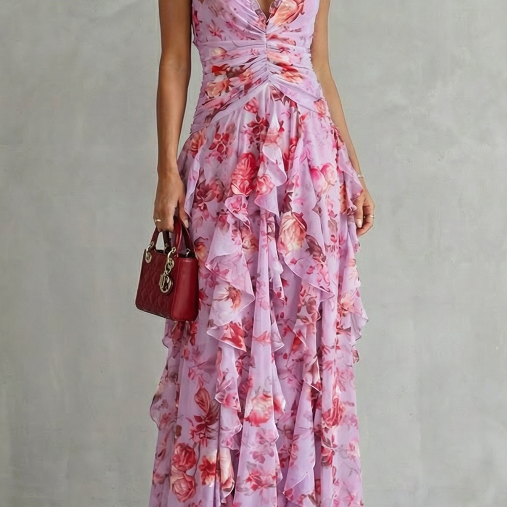 Belladina | Neckholder-Maxikleid - Rosa - Maxi Dresses - Marlow & Claire