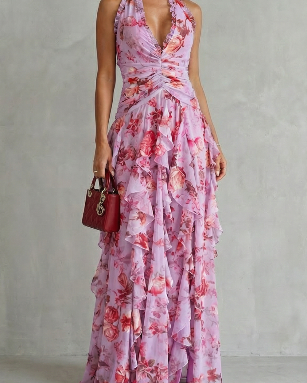 Belladina | Neckholder-Maxikleid - Rosa - Maxi Dresses - Marlow & Claire