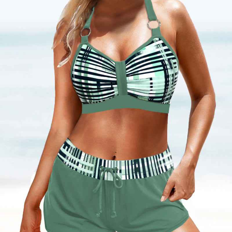 Janette - Hochbund-Bikini mit Rippenmuster