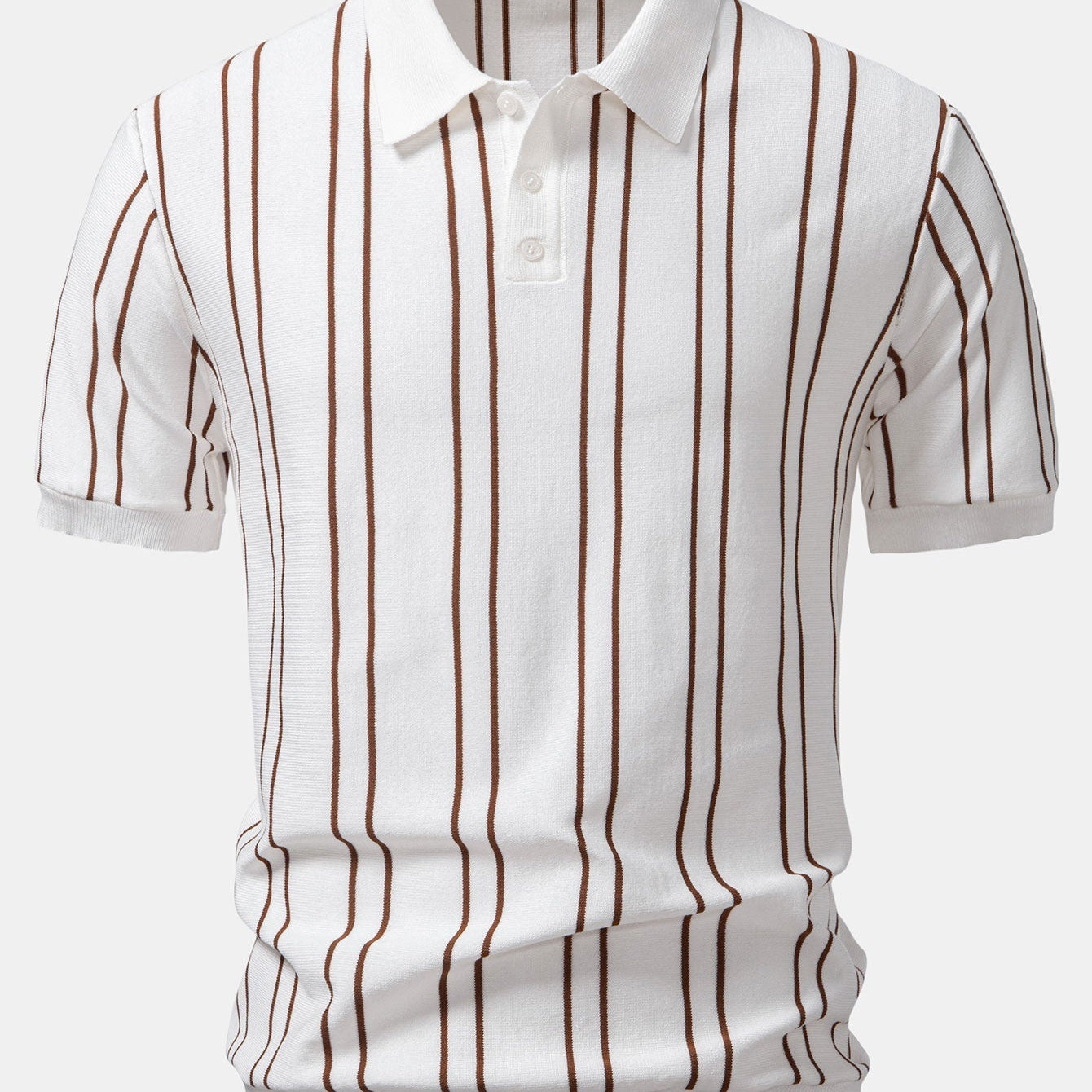 Herren Klassisches gestreiftes Strickpoloshirt