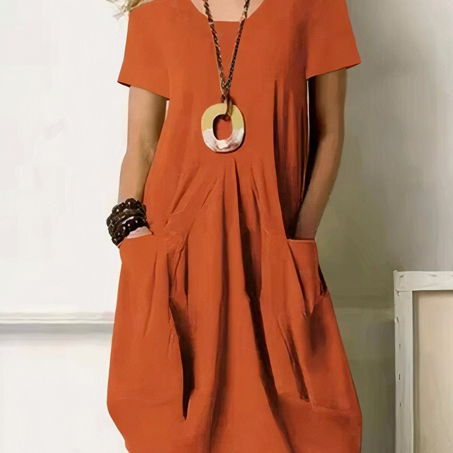 Kwani | Lässiges, fließendes Kleid - Orange - Default - Madison Boutique Savannah