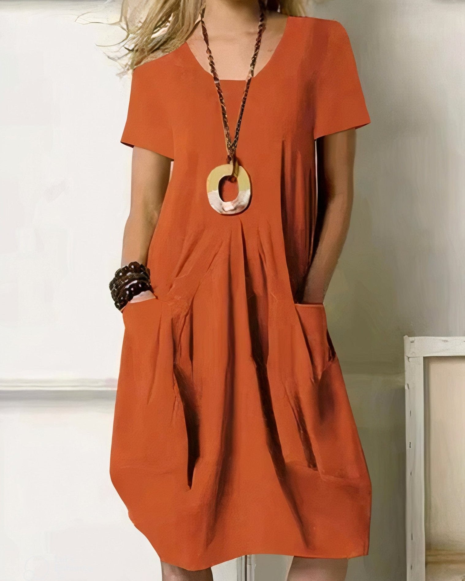 Kwani | Lässiges, fließendes Kleid - Orange - Default - Madison Boutique Savannah