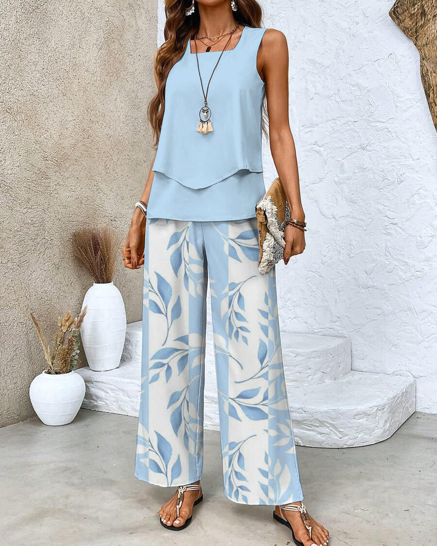 Nora™ – Elegantes zweiteiliges Sommerset - Blau - - Cow Clothing