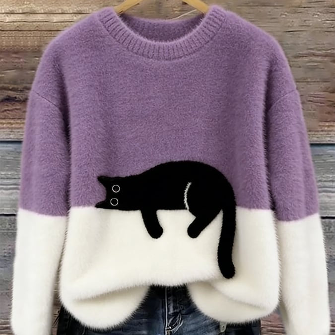 Cassey Katzen-Strickpullover – Ultraweich, kuschelig und schnurrperfekt für den Alltag