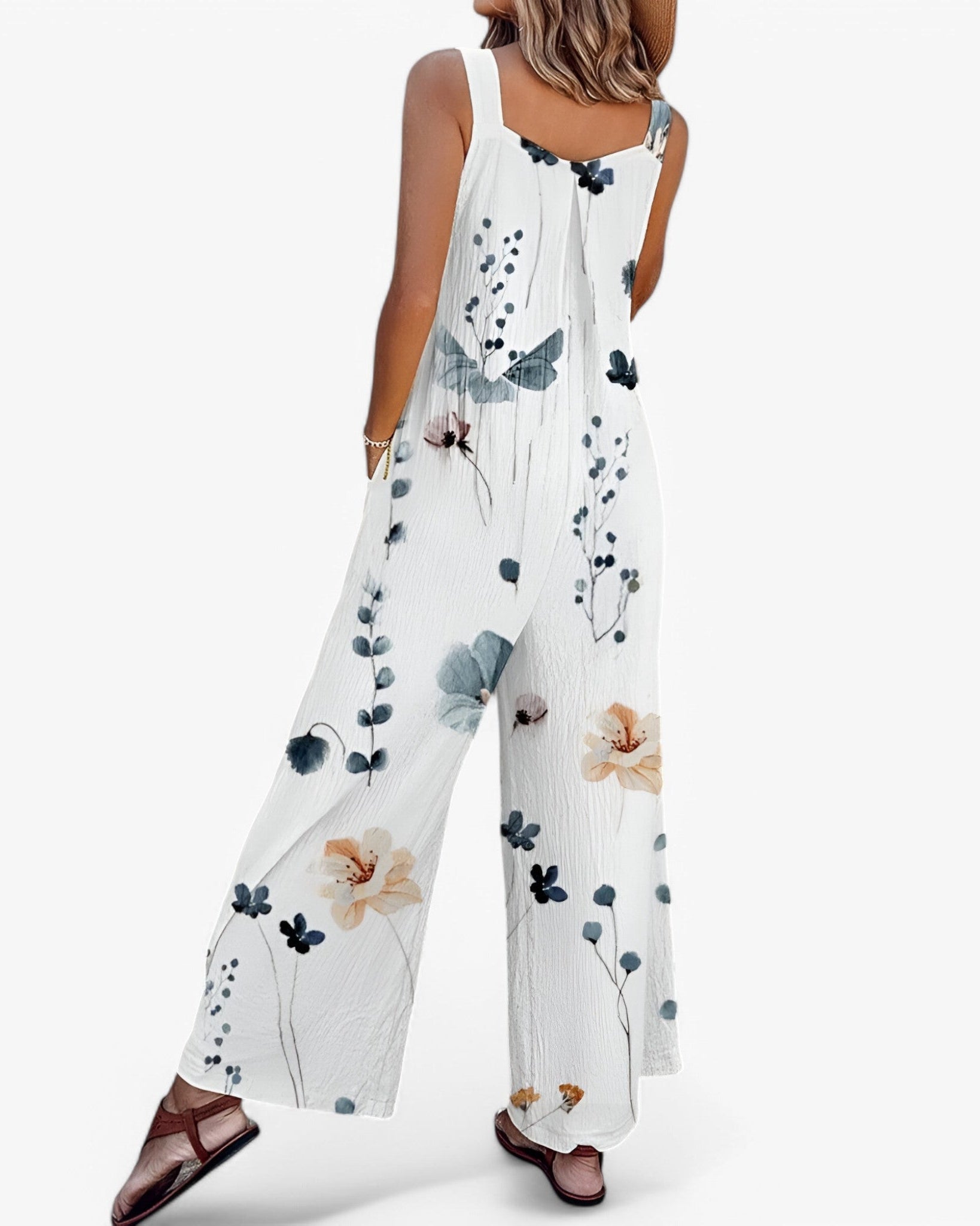 Ärmelloser Jumpsuit mit Blumenmuster Damen - - Jumpsuit - Concept Fashionlab