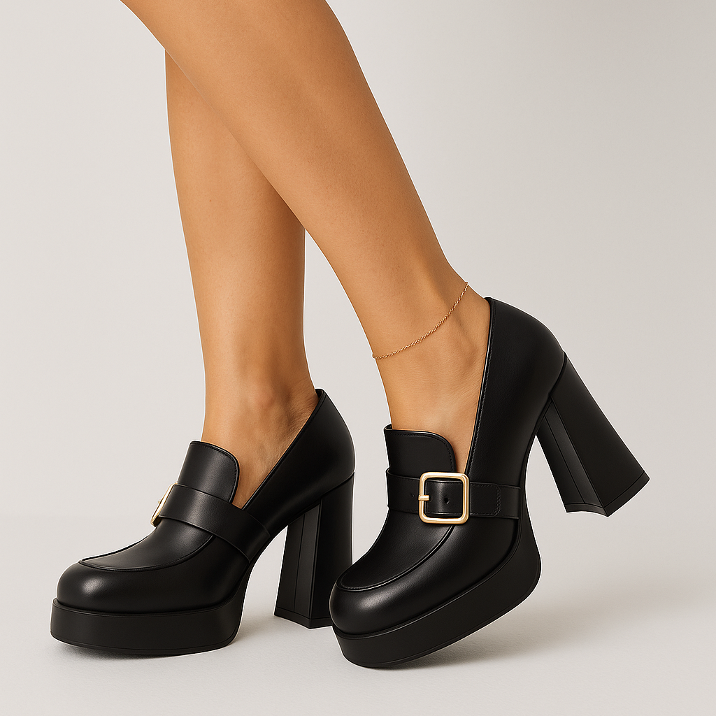 Damen Pumps mit Schnalle - Rot - Damen > Sandalen > Absatz - Concept Fashionlab