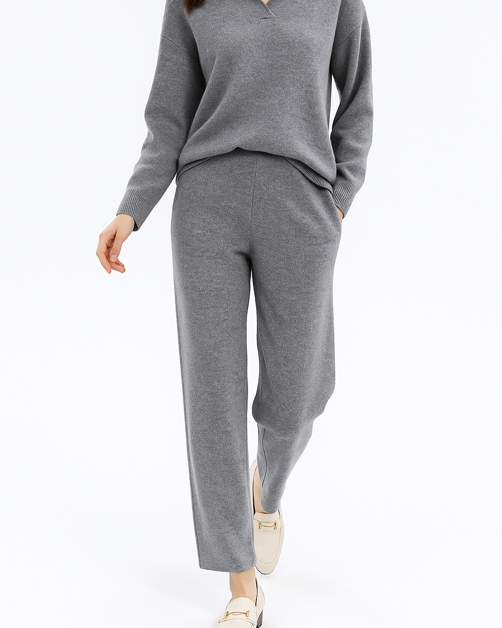 Polo-Strick-Set – müheloser Stil, ganztägiger Komfort - - Two-Piece Set - Concept Fashionlab
