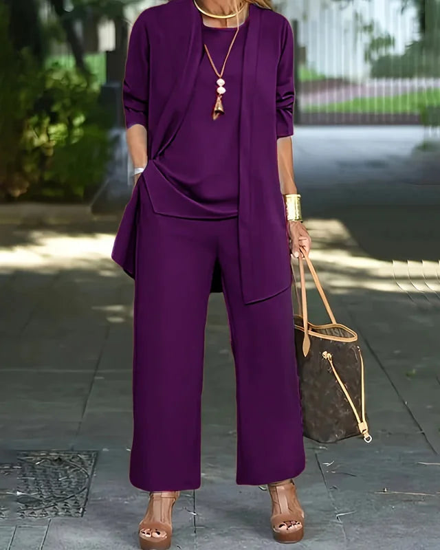 Kaevia™ – 3-teiliges Lounge-Set in lockerer Passform - Lila - Sets - Anna & Rose Tampa