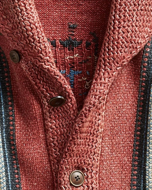 men Gebreide Adrian Vintage Jacquard Lapel Knit Cardigan Timeless Style, Cozy Comfort Vintage - - Cardigan - Concept Fashionlab