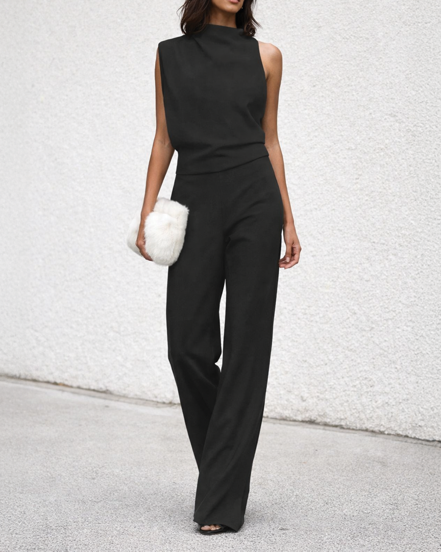 Clara - Eleganter ärmelloser Jumpsuit - Schwarz - Jumpsuit - Concept Fashionlab Boutique