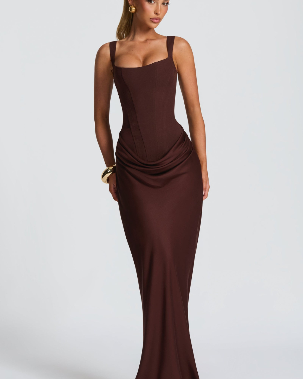 Hourglass Maxi Kleid — Skulpturierte Silhouette, Müheloser Stil - - Maxi Dress - Concept Fashionlab