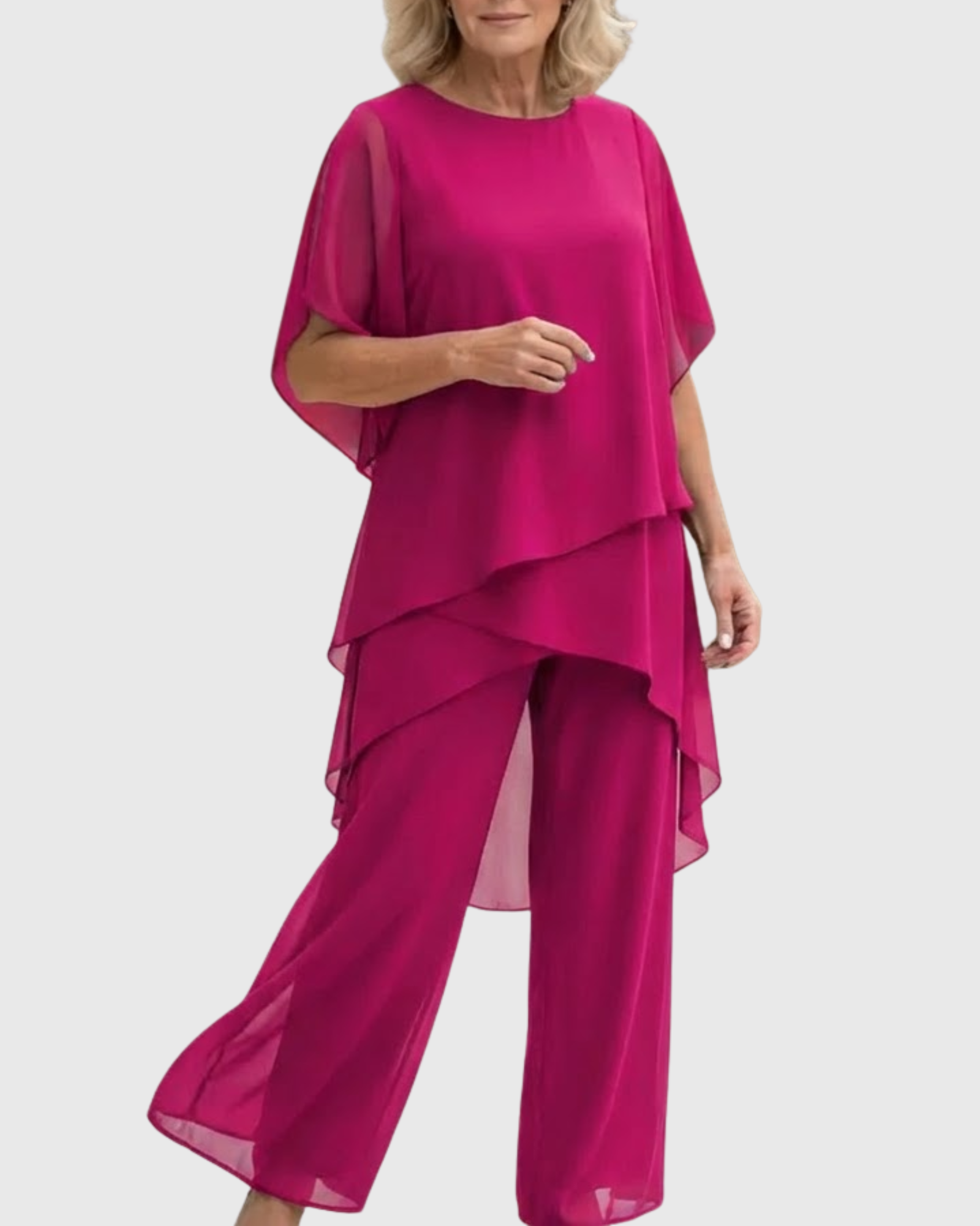 ELARA | Fließendes Palazzo-Set für eleganten Komfort und Stil - Rosa - - Madison Boutique Savannah