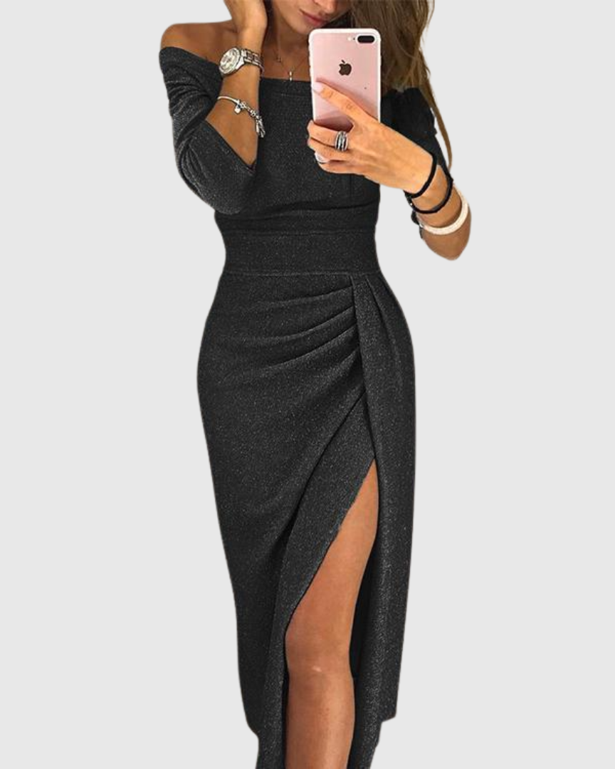 Stella™ | Neckholder Maxikleid - Schwarz - - Cow Clothing
