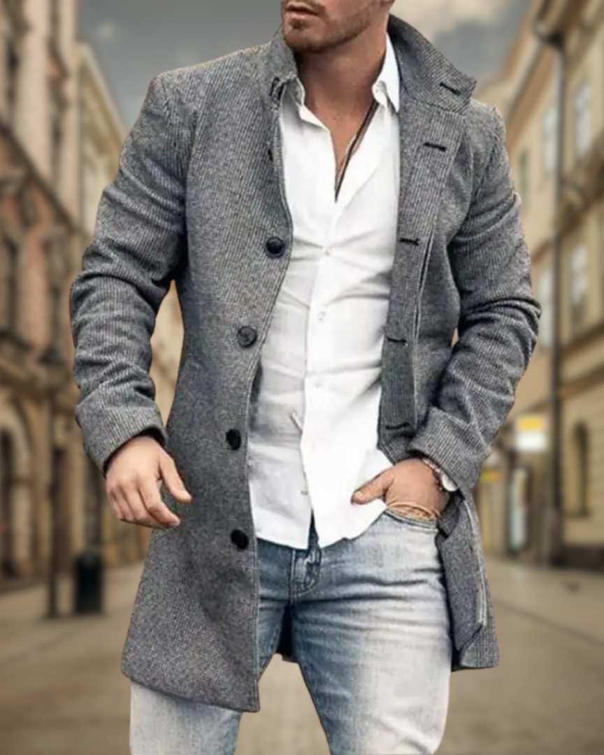 Adriano | Elegant and Timeless Coat Elegant | Elegant | Elegant - Classic Gray - Coat - Concept Fashionlab