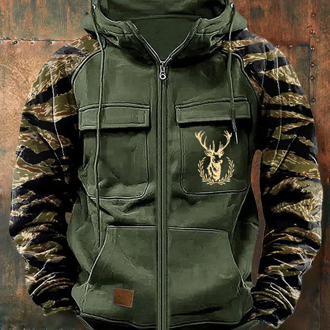 Schlankes, strukturiertes Utility-Reißverschluss-Hoodie Damen