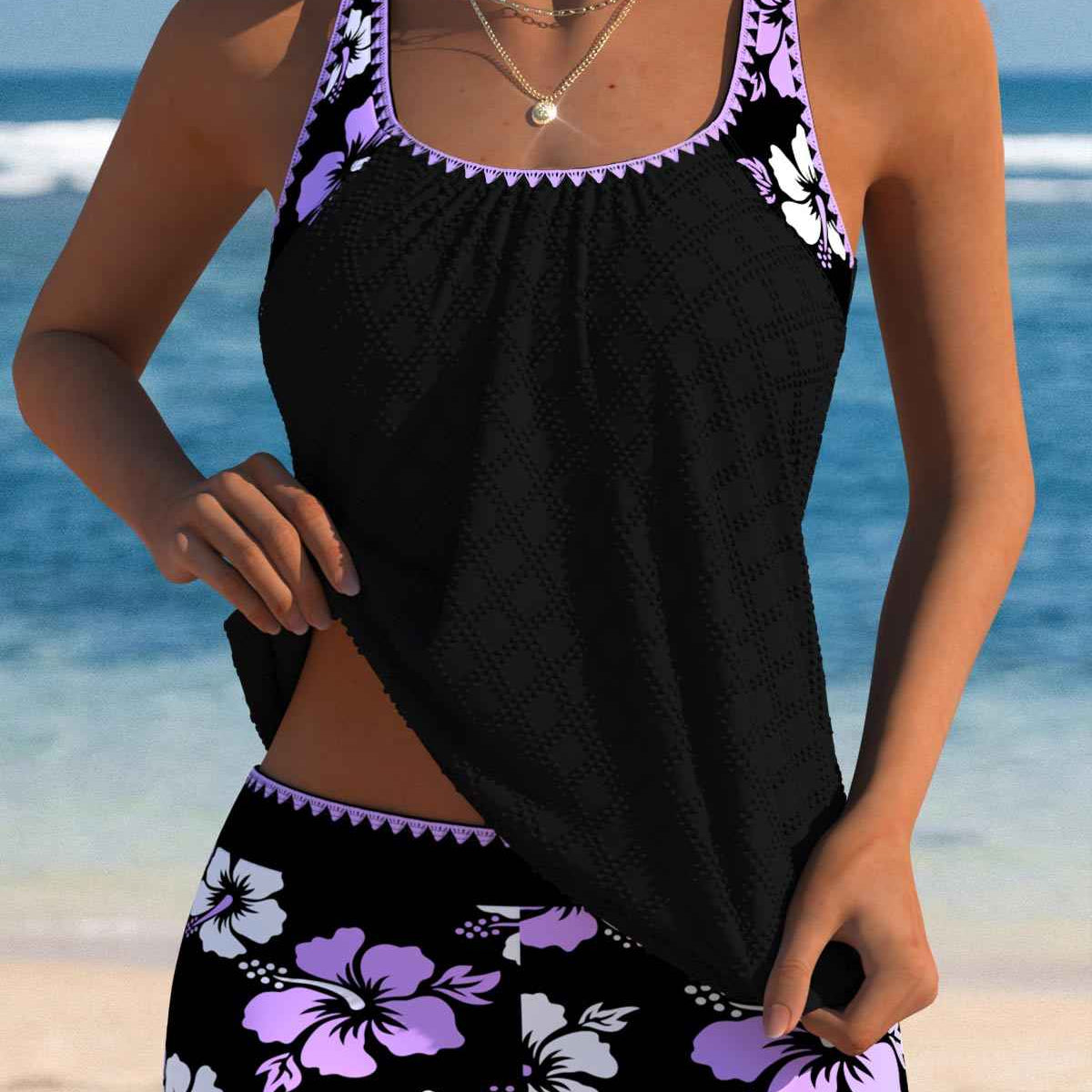 Arabelle Tankini-Set mit Blumendruck – Lebendige, schmeichelhafte Badebekleidung für Sommertage
