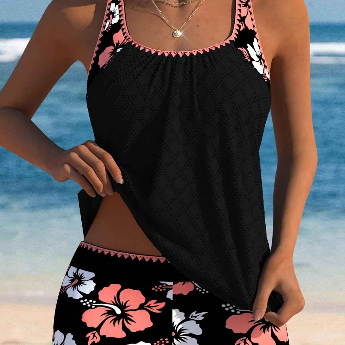 Arabelle Tankini-Set mit Blumendruck – Lebendige, schmeichelhafte Badebekleidung für Sommertage