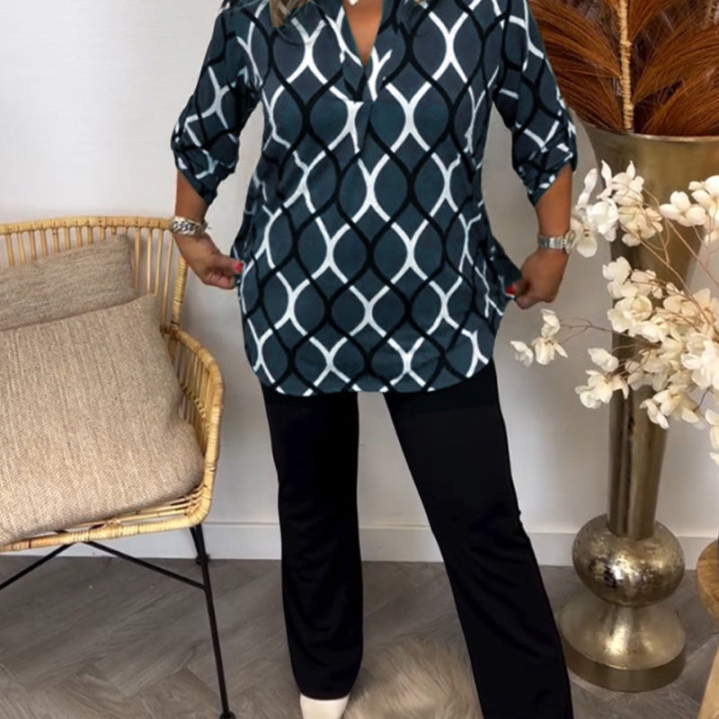 Bluse mit auffälligem grafischem Druck Damen