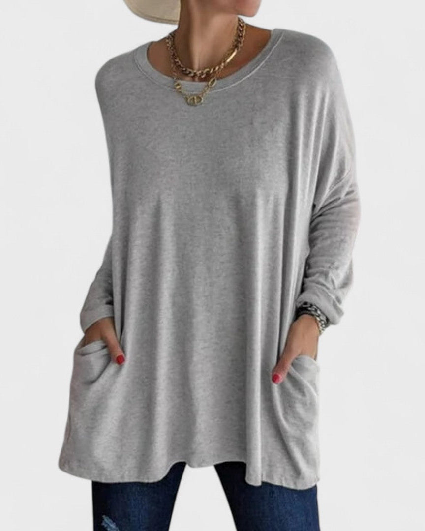 Bluse mit entspannter Passform Damen - Grau - Damen > Blusen - Concept Fashionlab