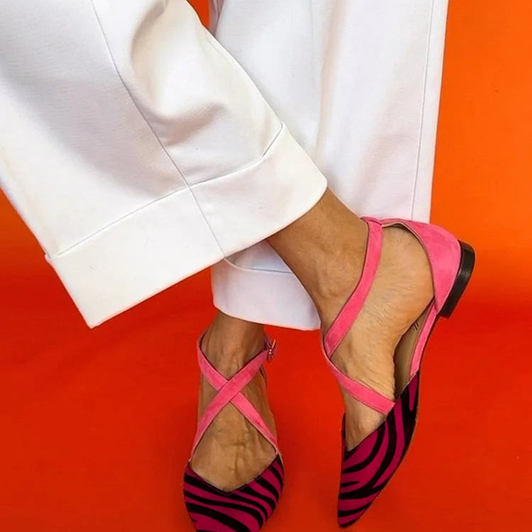 Ballerinas mit Riemen - Fuchsie - - Nancy & Ruth
