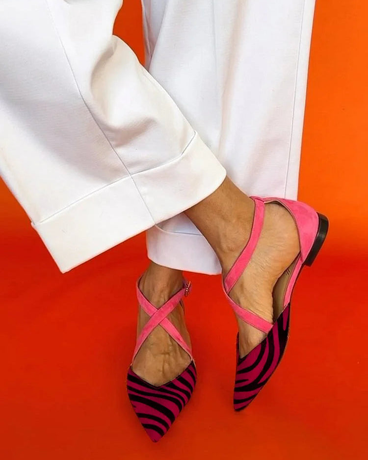 Ballerinas mit Riemen - Fuchsie - - Nancy & Ruth
