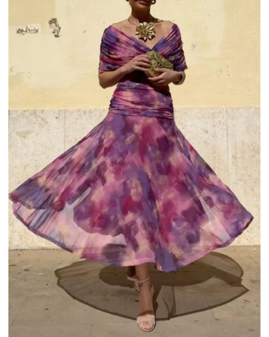 Korsettkleid mit Blumenmuster - Elegantes Blütenmuster, figurbetonte Passform - Rosenrot - Corset Dress - Concept Fashionlab