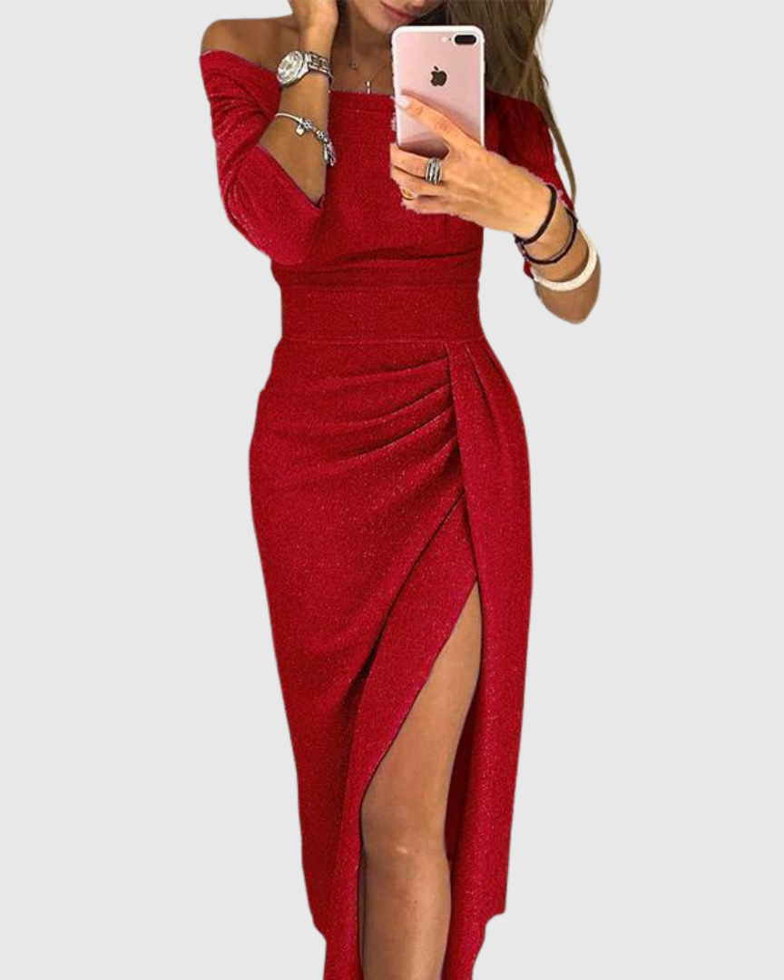 Stella™ | Neckholder Maxikleid - Rot - - Cow Clothing