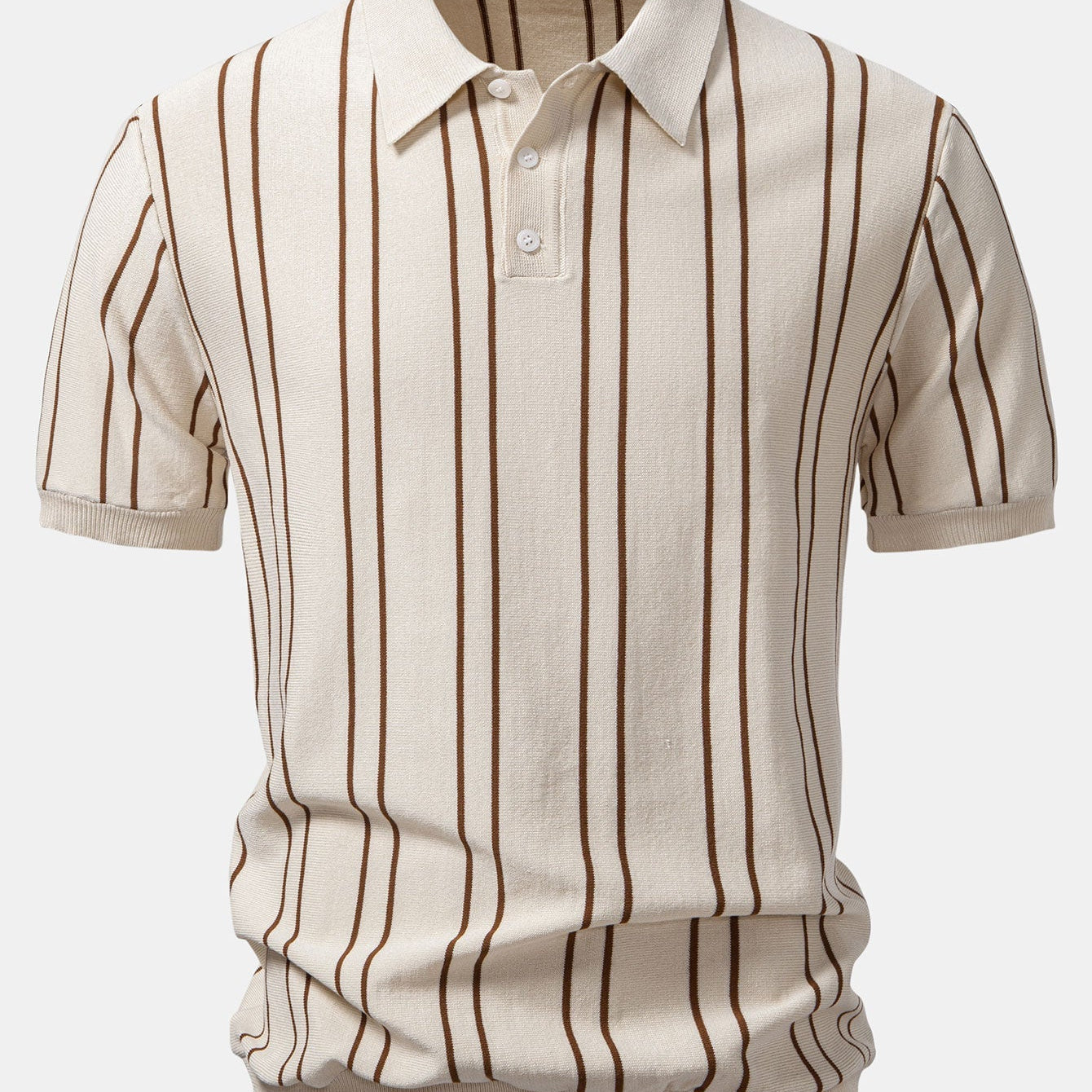 Herren Klassisches gestreiftes Strickpoloshirt