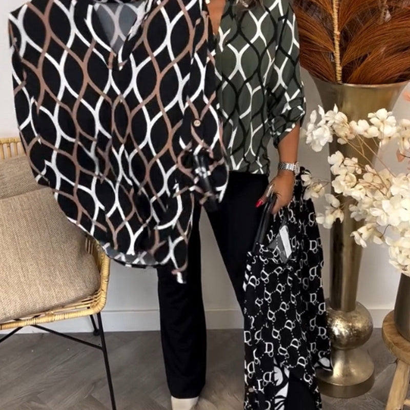 Bluse mit auffälligem grafischem Druck Damen