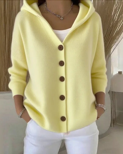 Zulo-Cardigan mit Kapuze aus Baumwolle - Gelb - - Cow Clothing