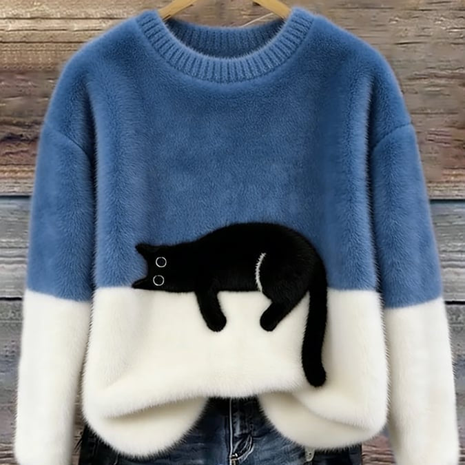 Cassey Katzen-Strickpullover – Ultraweich, kuschelig und schnurrperfekt für den Alltag