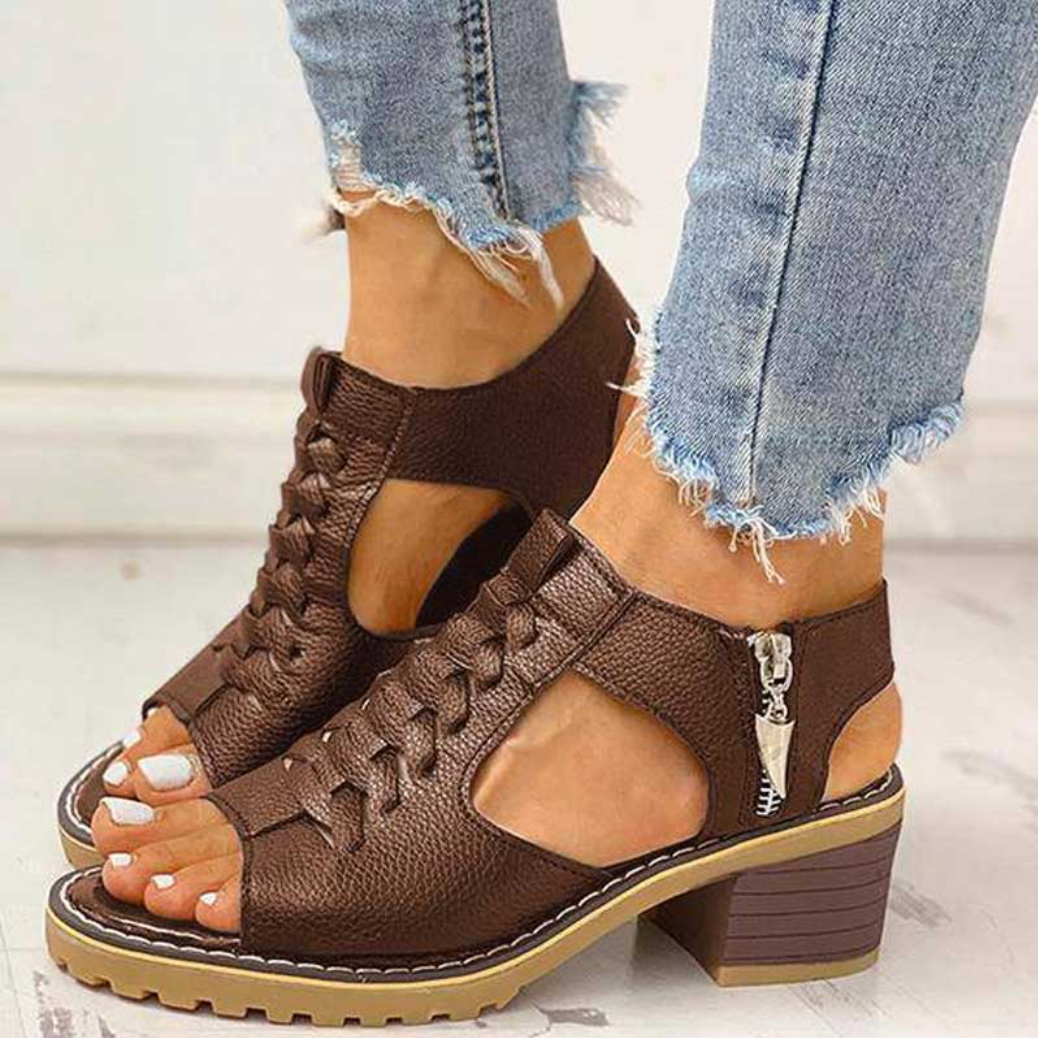 Glamouröse High-Heel-Sandalen Damen - Braun - Damen > Sandalen - Concept Fashionlab