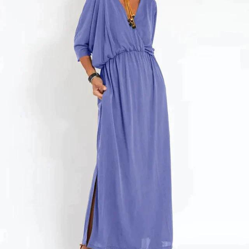 Adele – Vintage-Maxikleid - Blau - - Cow Clothing
