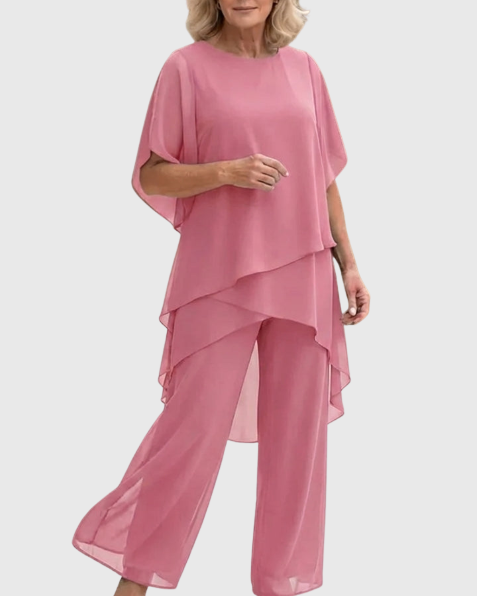 ELARA | Fließendes Palazzo-Set für eleganten Komfort und Stil - Sanftes Rosa - - Madison Boutique Savannah