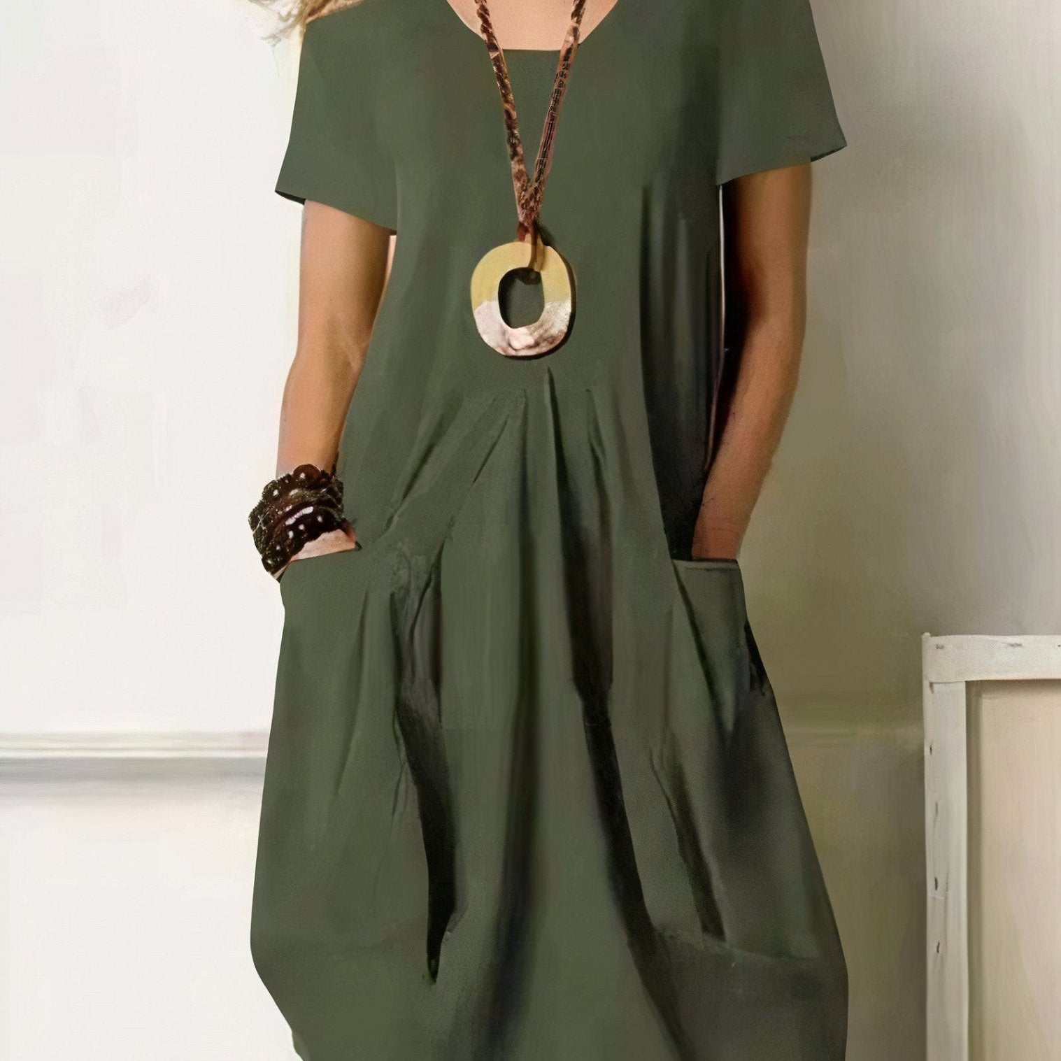 Kwani | Lässiges, fließendes Kleid - Grün (Fast ausverkauft) - Default - Madison Boutique Savannah