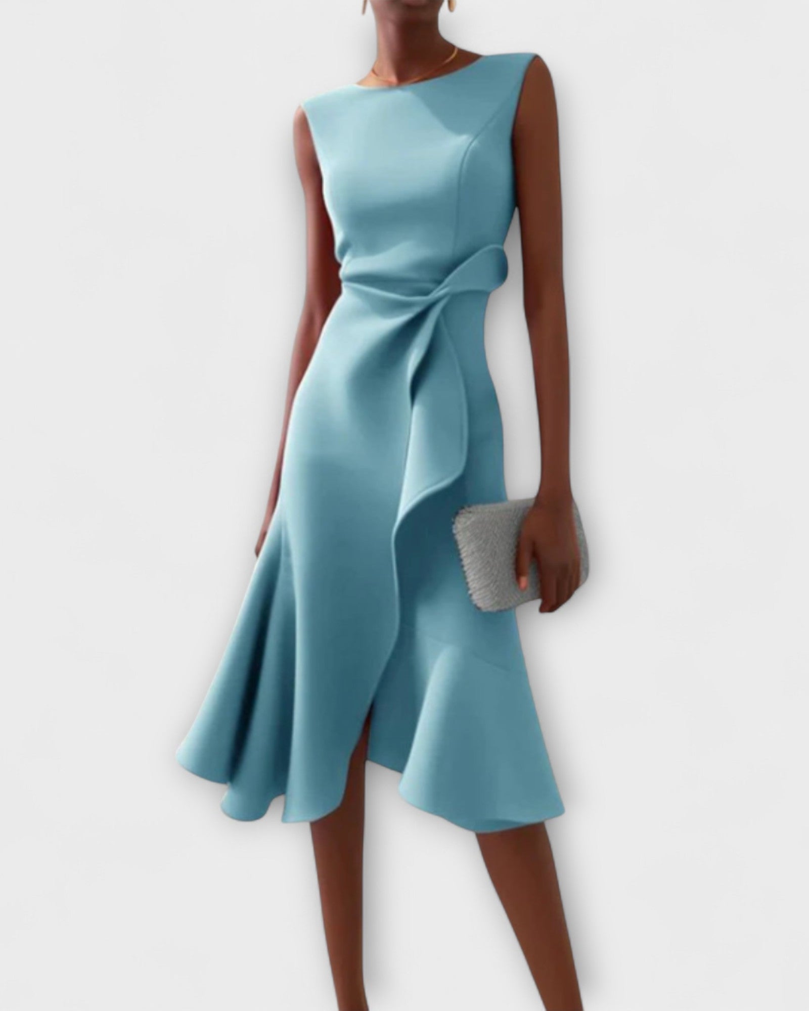 Darlene | Elegantes Midikleid - Hellblau - - Cow Clothing