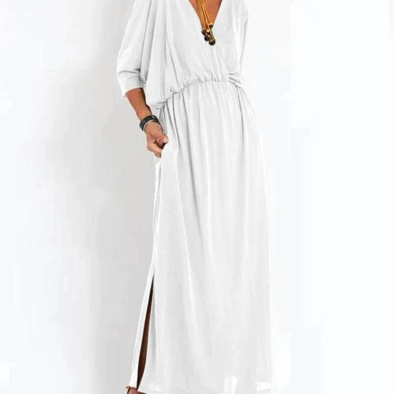 Adele – Vintage-Maxikleid - Weiß - - Cow Clothing